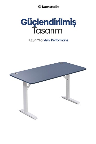 Karr Office Firmus Çalışma Masası 140x70 - Pasifik Mavi