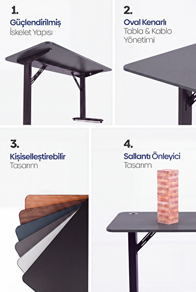 Karr Office Firmus Çalışma Masası - 140x70 - Antrasit