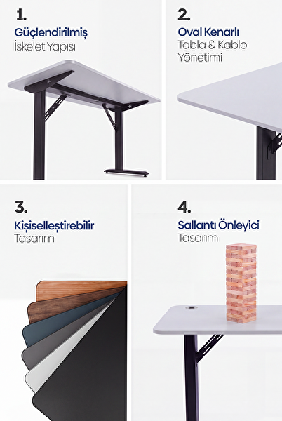 Karr Office Firmus Çalışma Masası 160x80 - Beyaz