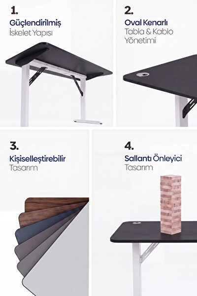 Karr Office Firmus Dayanıklı Çalışma Masası 120x60 - Siyah