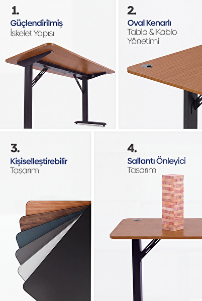 Karr Office Firmus Dayanıklı Çalışma Masası - 120x60 CM Bambu
