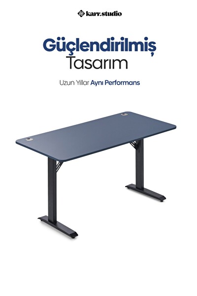 Karr Office Firmus Dayanıklı Çalışma Masası - 160x80 CM Pasifik Mavi