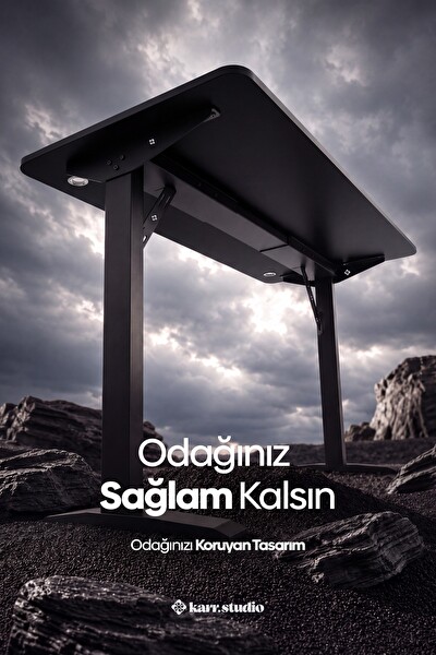 Karr Office Firmus Dayanıklı Çalışma Masası - 180x80 CM Siyah