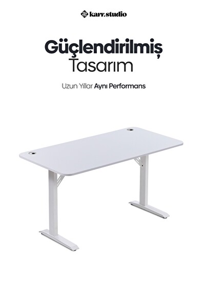 Karr Office Firmus Dayanıklı Çalışma Masası - 120x60 CM Beyaz