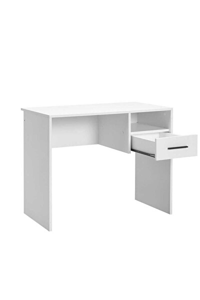 Adore Mobilya White Çekmeceli Çalışma Masası -Mat Beyaz 90x75x52 CM (GxYxD)