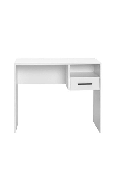 Adore Mobilya White Çekmeceli Çalışma Masası -Mat Beyaz 90x75x52 CM (GxYxD)