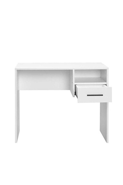 Adore Mobilya White Çekmeceli Çalışma Masası -Mat Beyaz 90x75x52 CM (GxYxD)