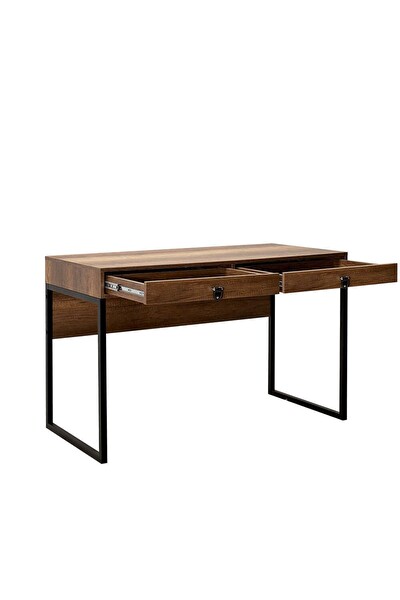 Adore Mobilya Profile Çekmeceli Çalışma Masası-Koyu Ceviz (Oslo Ceviz) 120x79x60 CM (GxYxD)