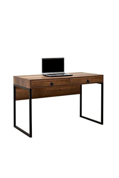 Adore Mobilya Profile Çekmeceli Çalışma Masası-Koyu Ceviz (Oslo Ceviz) 120x79x60 CM (GxYxD)