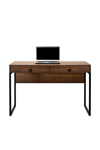 Adore Mobilya Profile Çekmeceli Çalışma Masası-Koyu Ceviz (Oslo Ceviz) 120x79x60 CM (GxYxD)