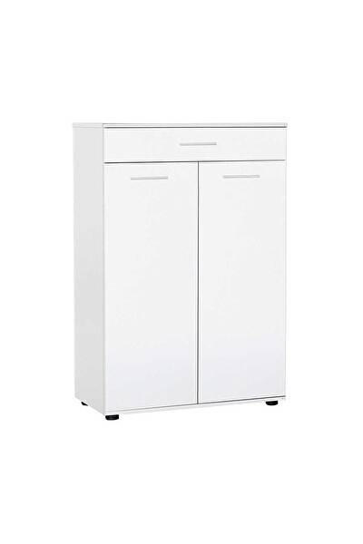 Adore Mobilya Trendline Kapaklı Çekmeceli Çok Amaçlı Dolap - Mat Beyaz 73x108x35 CM (GxYxD)