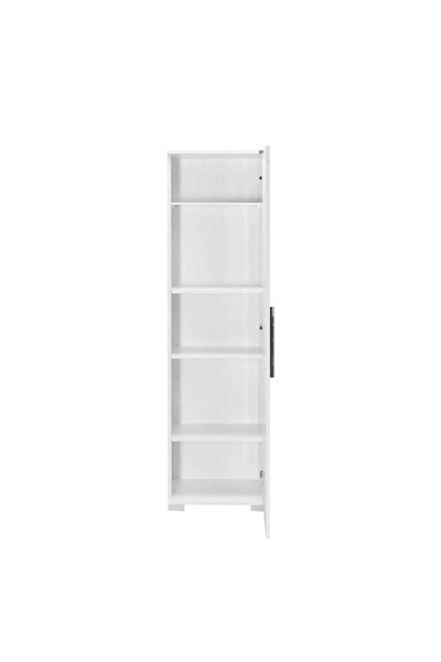 Adore Mobilya Diamond 5 Bölmeli Kapaklı Dolap-Parlak Lake Beyaz 45x169x32 CM (GxYxD)