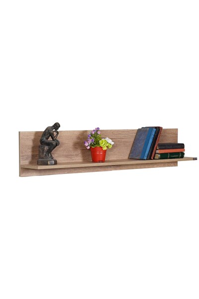 Adore Mobilya Dekoratif Duvar Rafı - Açık Ceviz (Tori) 120x25x20 CM (GxYxD)
