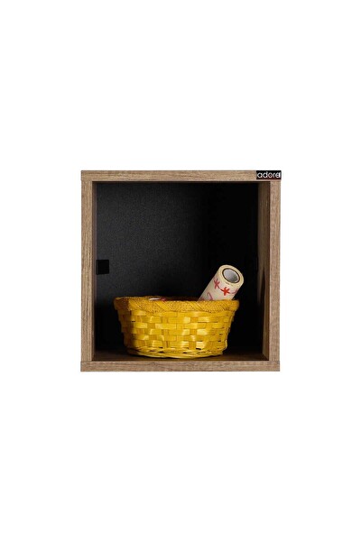 Adore Mobilya Rainbow Duvar Raf - Açık Ceviz (Tori) 33x33x19 CM (GxYxD)