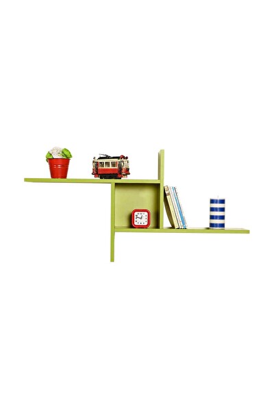 Adore Mobilya Dekoratif Duvar Rafı - Yeşil 100x50x18 CM (GxYxD)