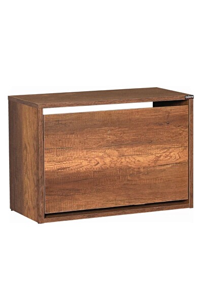 Adore Mobilya Step Oturaklı Ayakkabılık - Koyu Ceviz (Oslo Ceviz) 60x42x30 CM (GxYxD)