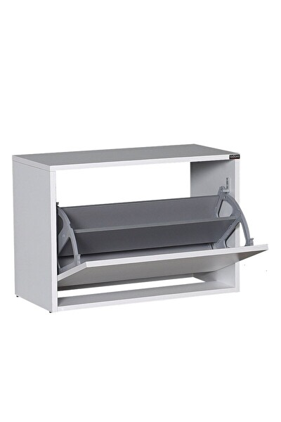 Adore Mobilya Step Oturaklı Ayakkabılık-Mat Beyaz 60x42x30 CM (GxYxD)