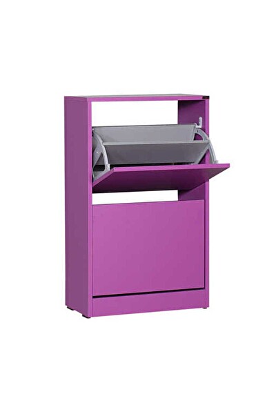 Adore Mobilya Flat Duo 2 Katlı Ayakkabılık Dolabı - Mor
