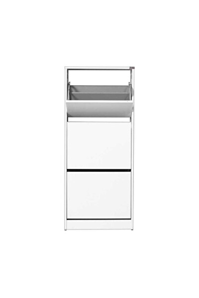 Adore Mobilya Flat Duo 3 Katlı Ayakkabılık - Mat Beyaz 51x119x26 CM (GxYxD)