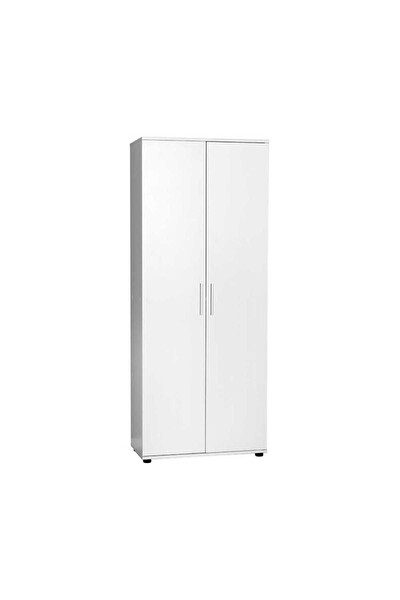 Adore Mobilya Porto 10 Raflı Kapaklı Geniş Ayakkabılık - Mat Beyaz 76x187x36 CM (GxYxD)