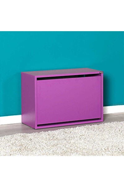 Adore Mobilya Step Oturaklı Ayakkabılık - Mor 60x42x30 CM (GxYxD)