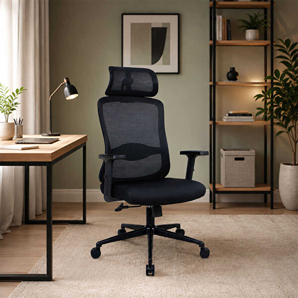 Adore Mobilya Tempo-X Ergonomik Yönetici ve Çalışma Koltuğu File Siyah 68x116-126x66 CM