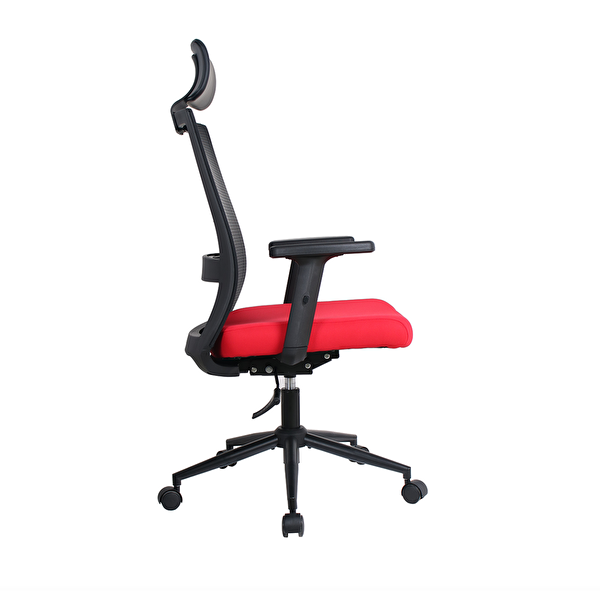 Adore Mobilya Vera Flex Multi Fonksiyon Çalışma Koltuğu - Siyah Kırmızı 63x117-127x67 CM