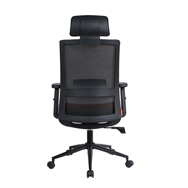Adore Mobilya Vera Flex Multi Fonksiyon Çalışma Koltuğu - Siyah Turuncu 63x117-127x67 CM