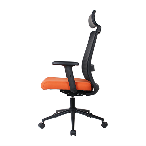Adore Mobilya Vera Flex Multi Fonksiyon Çalışma Koltuğu - Siyah Turuncu 63x117-127x67 CM