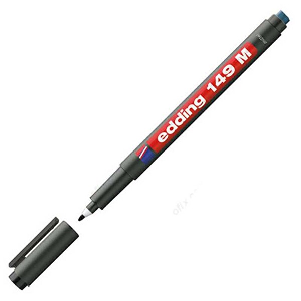 Edding E-149M Silgili Yuvarlak Uçlu Mavi Asetat Kalemi