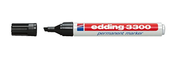 Edding E-3300 Permanent Kesik Uçlu Siyah Markör Kalemi