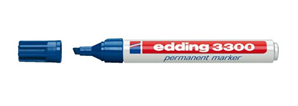 Edding E-3300 Permanent Kesik Uçlu Mavi Markör Kalemi