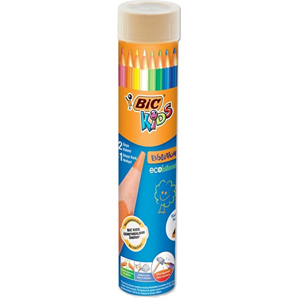 Bic Evolution 12+1'li Metal Tüp Üçgen Jumbo Kalem