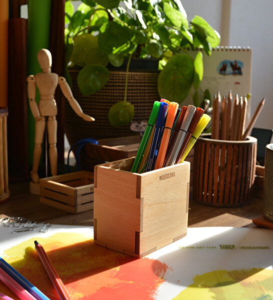 WOODSAKA Kayın Kalem Kutusu