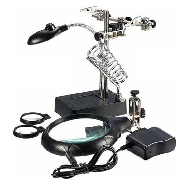 Electroon 16129C Havya Stand Adaptörlü Masa Üstü Ledli Mini Büyüteç