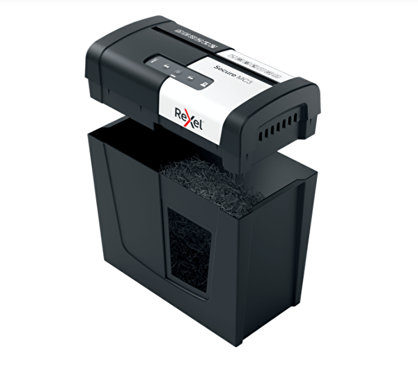 Rexel Secure MC3 Sessiz Çalışma Mikro Kesim Siyah Evrak İmha Makinesi