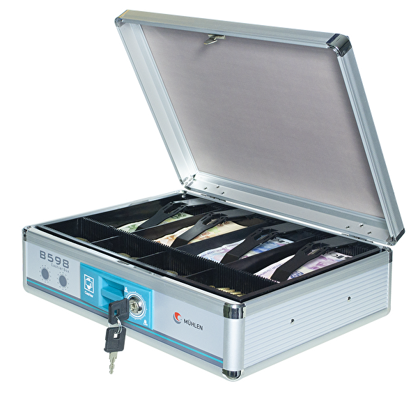 Mühlen B598 Büyük Boy Kilitli ve Taşıma Saplı Alüminyum Para Çekmecesi