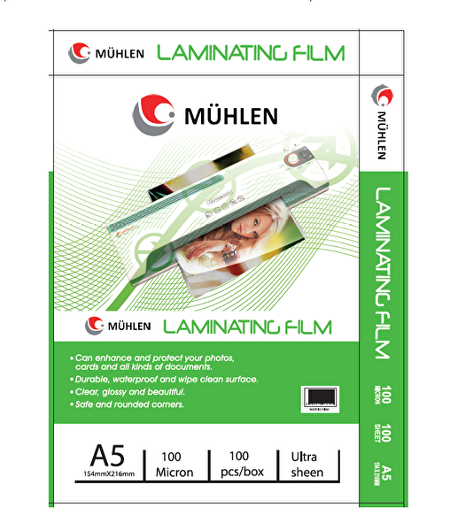 Mühlen Mühlen Beutel A5-100 A5 Boyutlu 100 Mikron Laminasyon Filmi