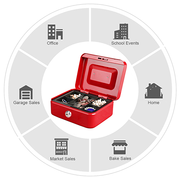 Mühlen Cash Box CB 200 Orta Boy Seyyar Kırmızı Para Çekmecesi