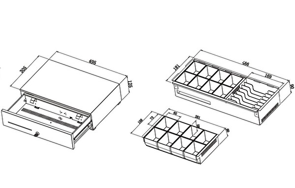 Mühlen ES 4460 Hacimli Ortamlar İçin Çelik Para Çekmecesi