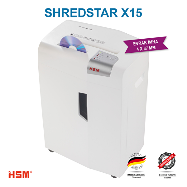 HSM Shredstar X15 26 L Çapraz/Konfeti Kesim Evrak İmha Makinesi