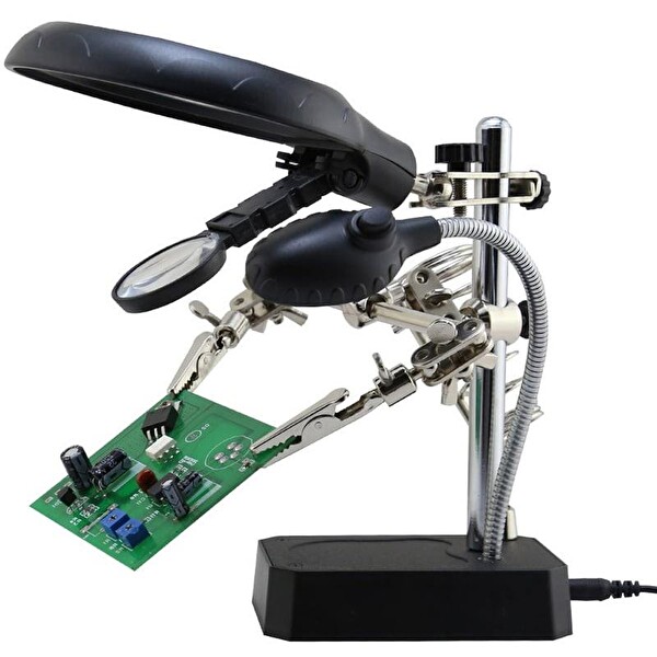 Wellhise TE-800 Çok Fonksiyonlu Tutacaklı ve Ledli Masaüstü Büyüteç