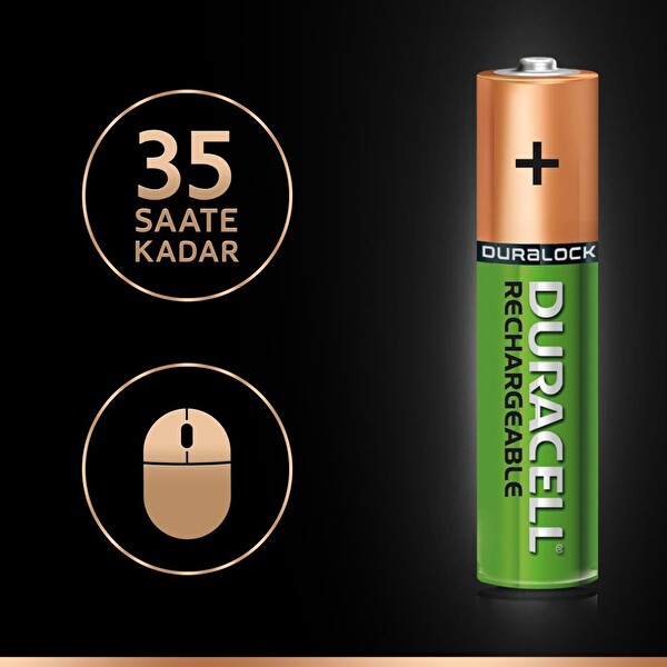 Duracell CEF 14 Şarj Aleti - 2 AA ve 2 AAA Pil - 2 Şarj Edilebilir 750 mAh AAA Pil