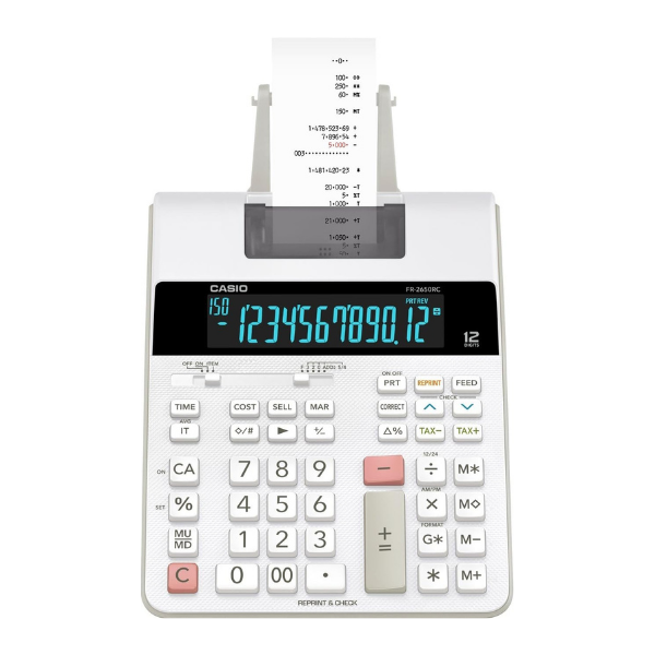 Casio FR-2650RC 12 Hane Şeritli Hesap Makinesi