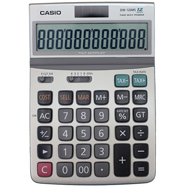 Casio DW-120MS Oynar Başlıklı 12 Hane Masaüstü Hesap Makinesi