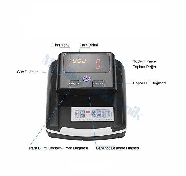 Bill Counter AL-130 F5 Sahtepara Kontrol Makinesi 5 Ülke Parası