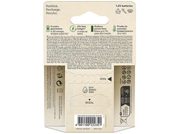 GP ReCyko 950 mAh 1.2 V Ni-MH 6'lı AAA İnce Kalem Şarjlı Pil