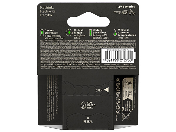 GP Batteries Recyko Pro 1.2 V AAA İnce Ni-Mh Şarjlı Pil 4'lü Kart