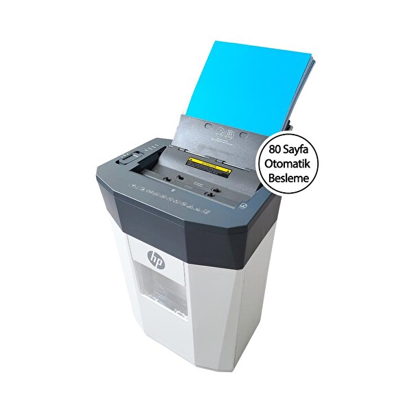 HP OneShred Auto 80CC Otomatik Beslemeli Çapraz Kesim 4.3x12 MM 15 L Evrak İmha Makinesi