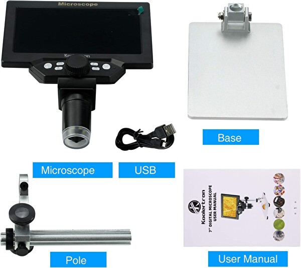 Koolertron 12MP 1-1200X Büyütme 1080P 7